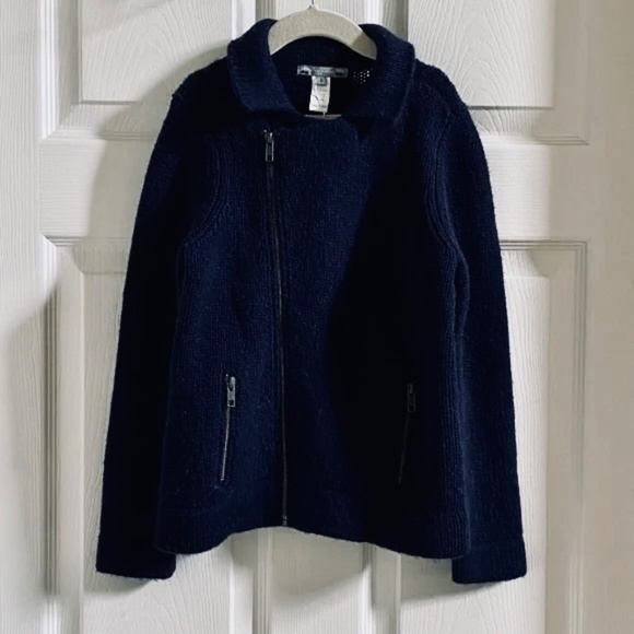 Bonpoint Navy Camel Hair Sweater Cardigan Sweater Jacket New with Tags Boy's 8 - Picture 2 of 8